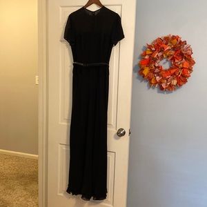 Formal black silk & sheer dress, size 12